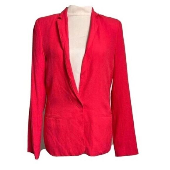 Witchery Australia Red Longline slim One Button Softshell Blazer Size Small - Picture 2 of 9